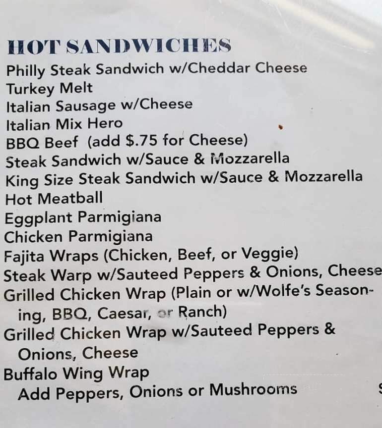 Wolfe's Pizzaria - Duanesburg, NY menu_pic
