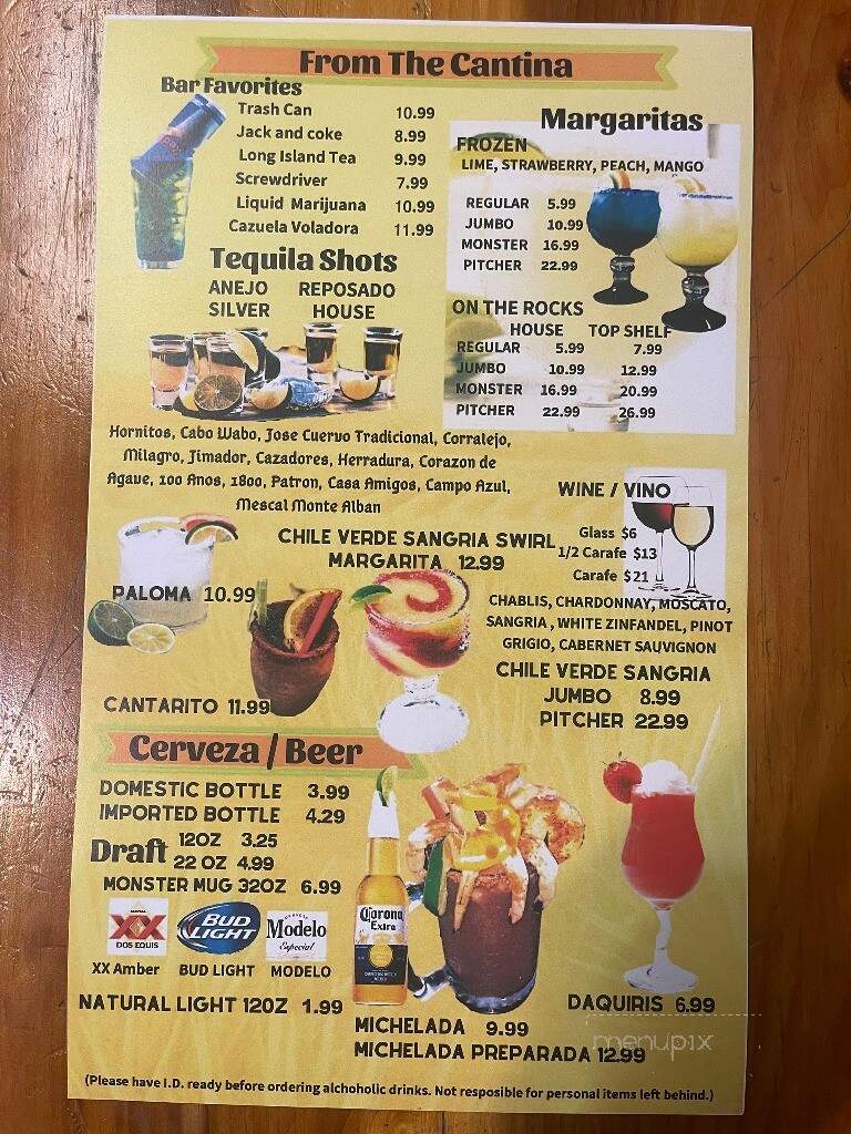 Chillie Verde Mexican - Wilkesboro, NC menu_pic