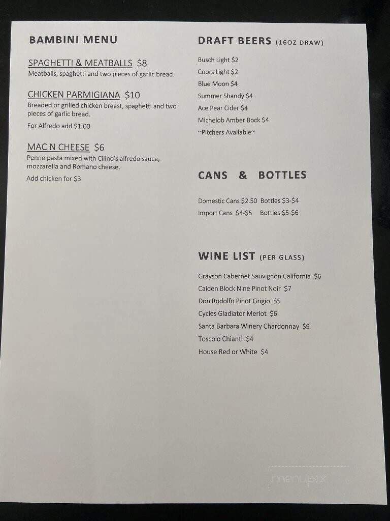 Cilino's - Wellman, IA menu_pic