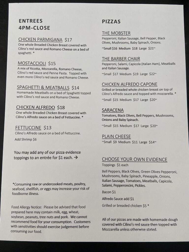 Cilino's - Wellman, IA menu_pic