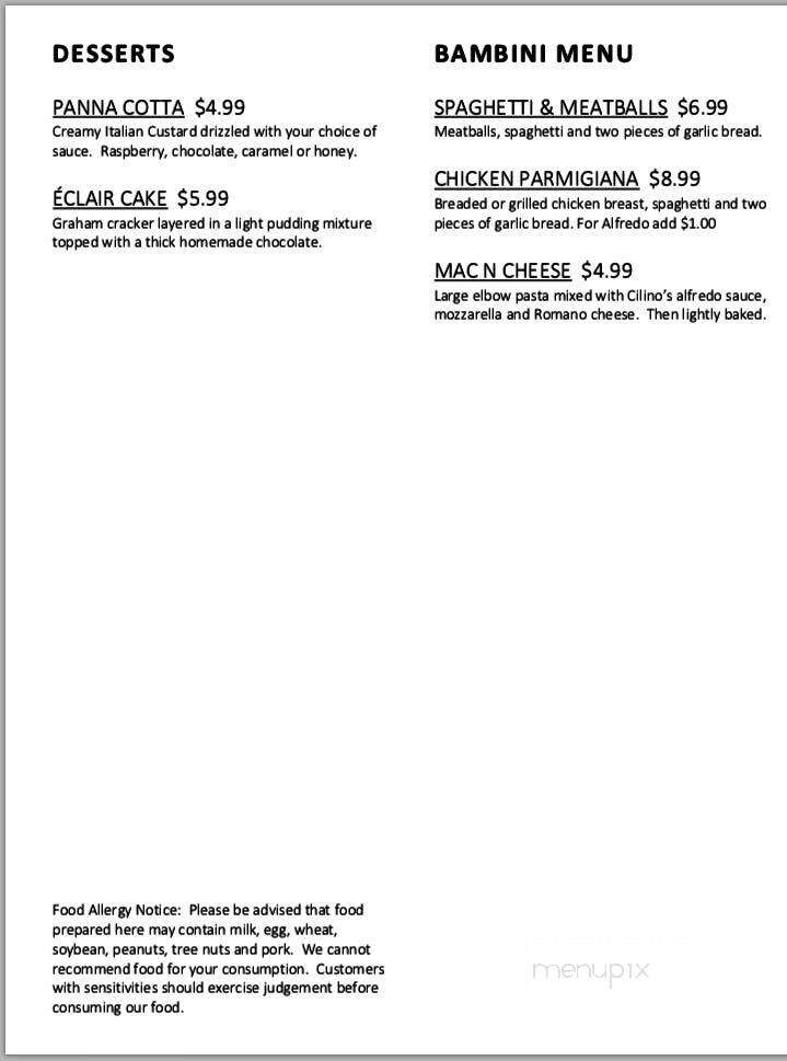 Cilino's - Wellman, IA menu_pic