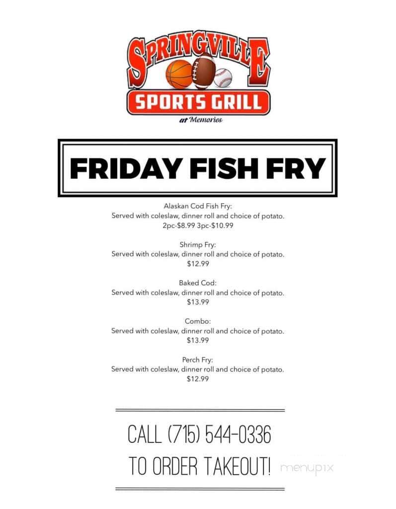 Springville Sports Grill - Plover, WI menu_pic