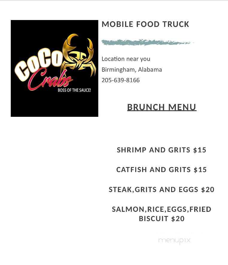 CoCo Crabs - Hoover, AL menu_pic