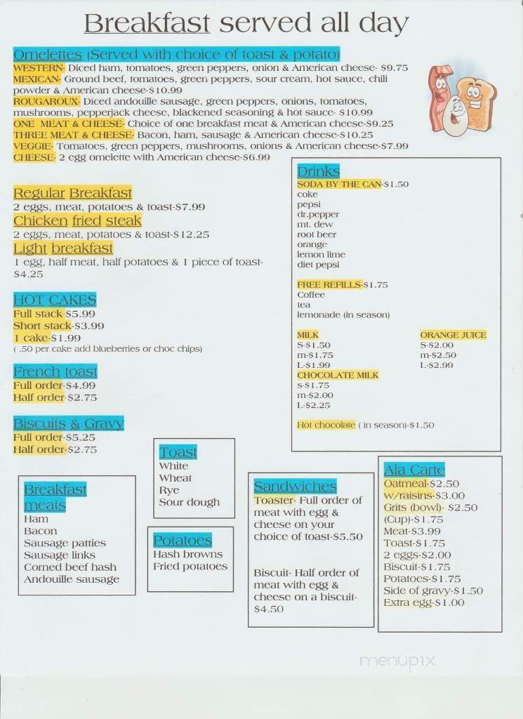 The 5 Diner - Gravois Mills, MO menu_pic