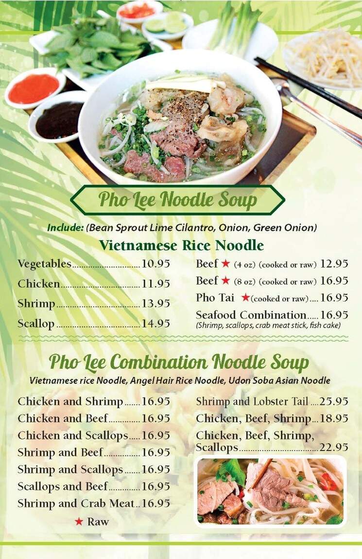 Pho Lee - Mt. Juliet, TN menu_pic