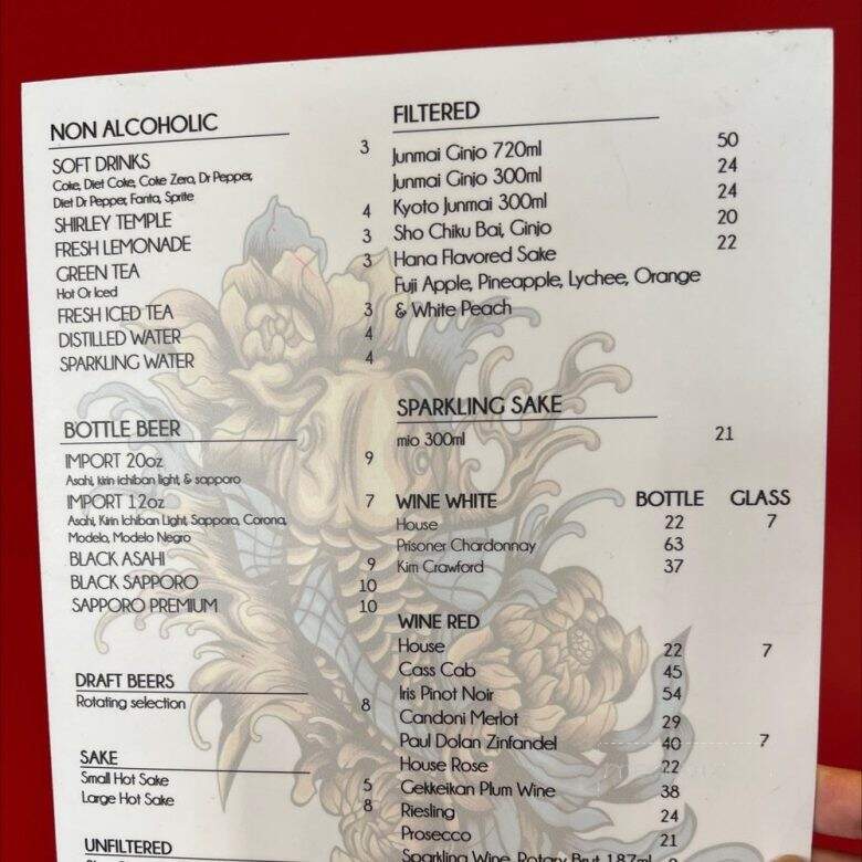 Saki Saki Sushi Bar and Grill - San Diego, CA menu_pic