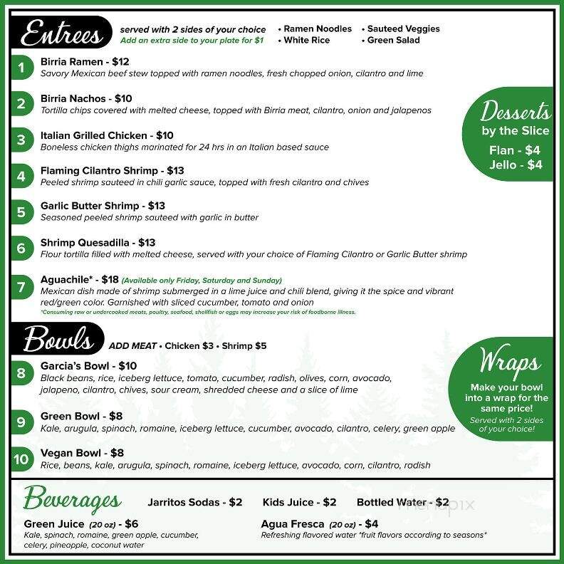 Garcia's Cocina - Tillamook, OR menu_pic
