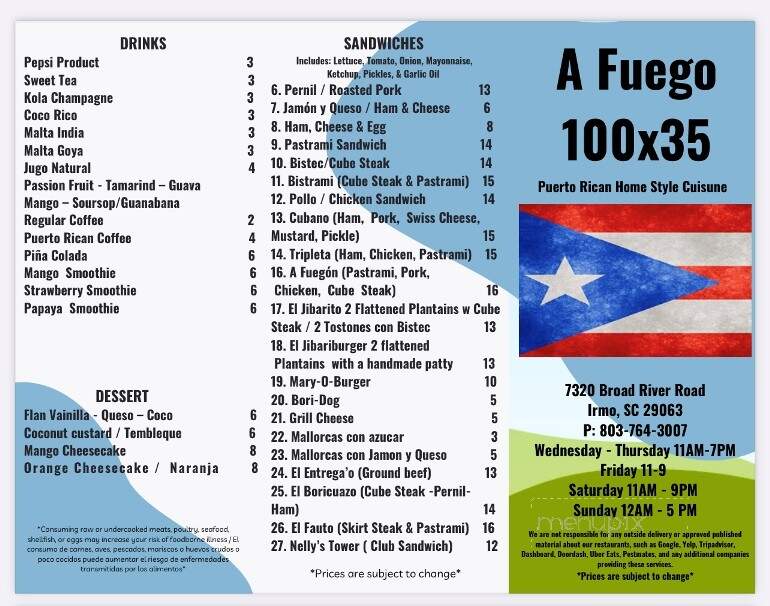 A Fuego 100x35 - Irmo, SC