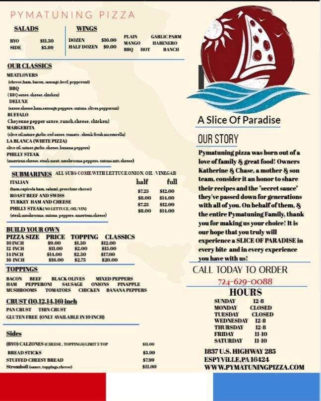 Pymatuning Pizza - Linesville, PA menu_pic