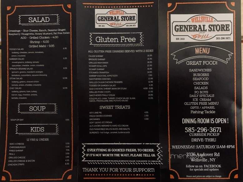 Wellsville General Store & Grill - Wellsville, NY menu_pic