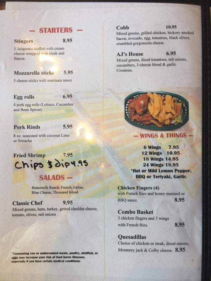 AJ's Sports Bar & Grill - Phenix City, AL menu_pic