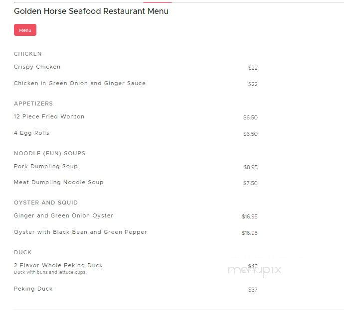 Golden Horse 122nd - Portland, OR menu_pic