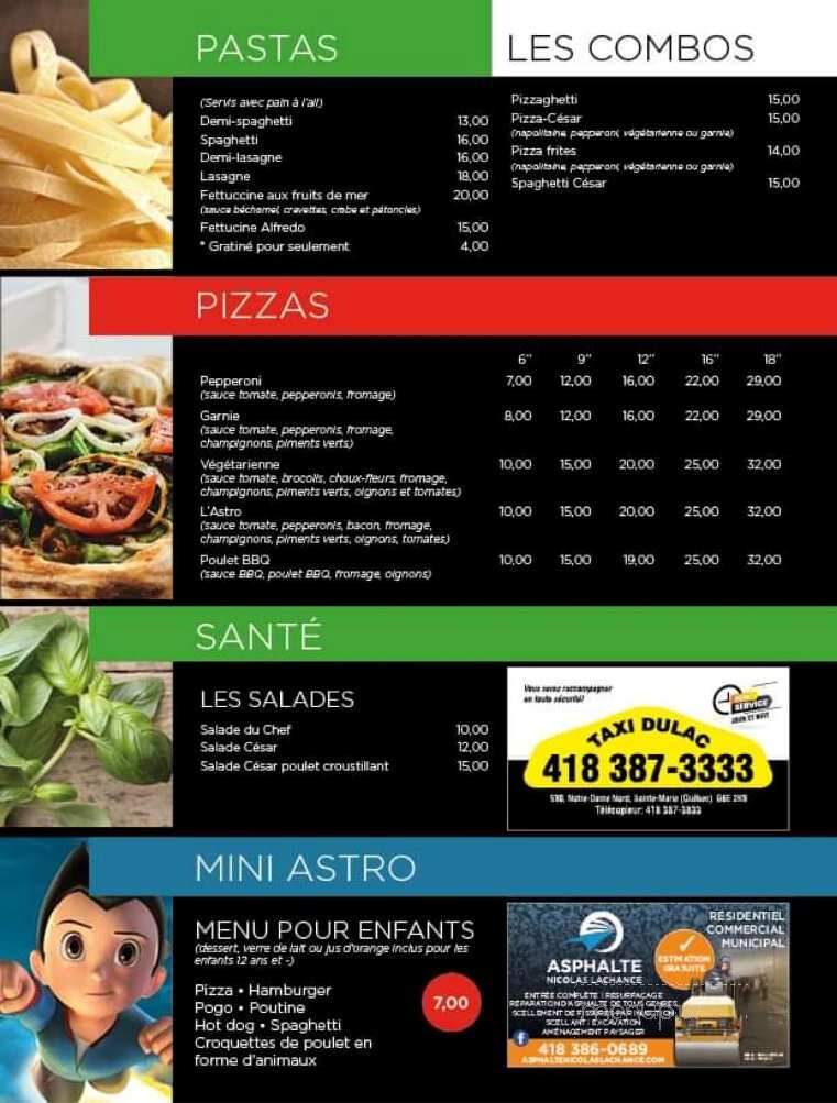 L'Astro 2000 - Sainte-Marie, QC menu_pic