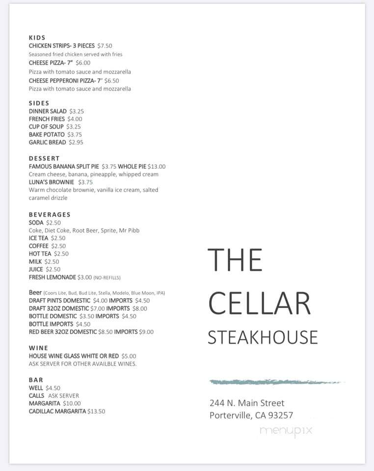 Cellar - Porterville, CA menu_pic