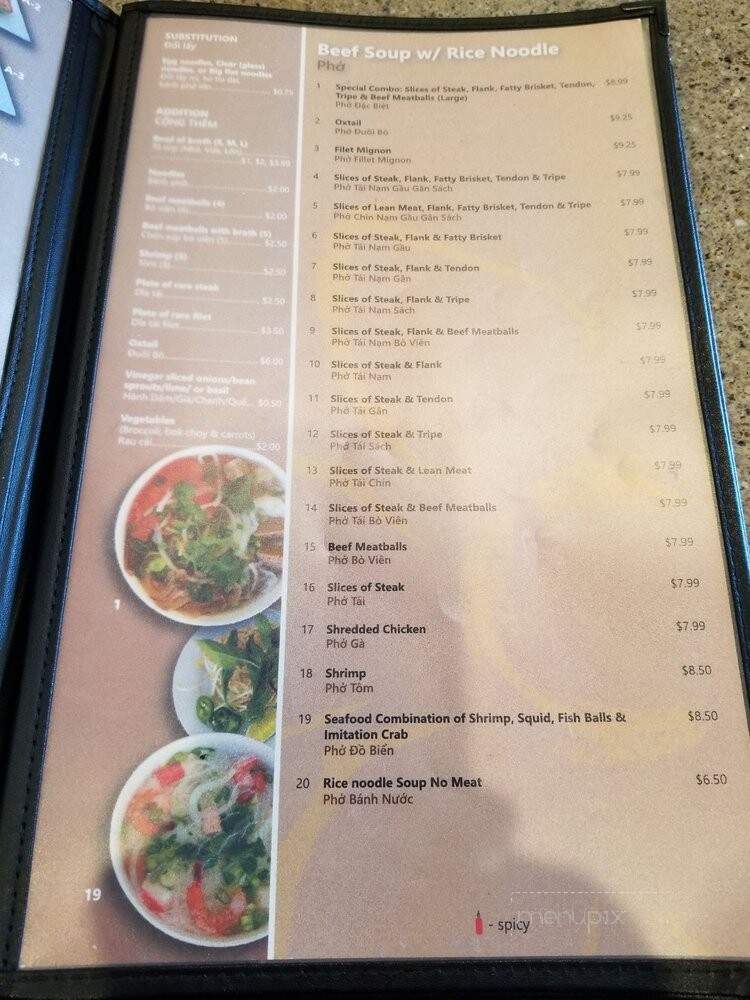 Pho Mai - San Bernardino, CA menu_pic