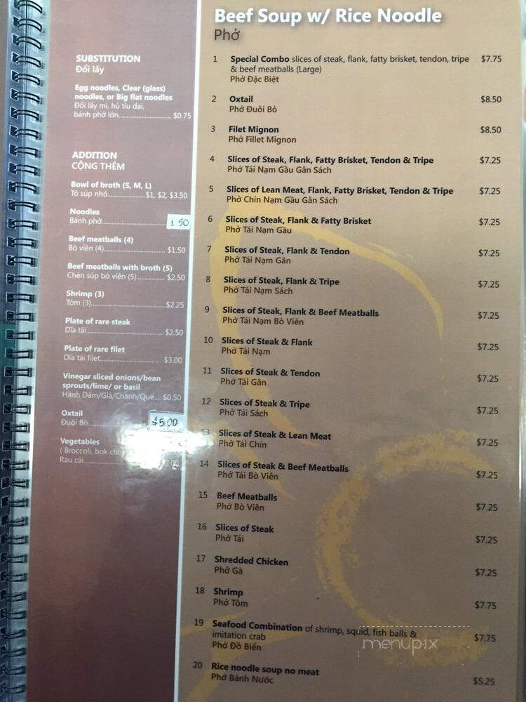 Pho Mai - San Bernardino, CA menu_pic