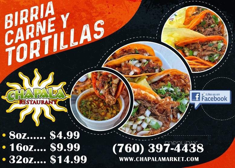Chapalas Restaurant - Thermal, CA menu_pic