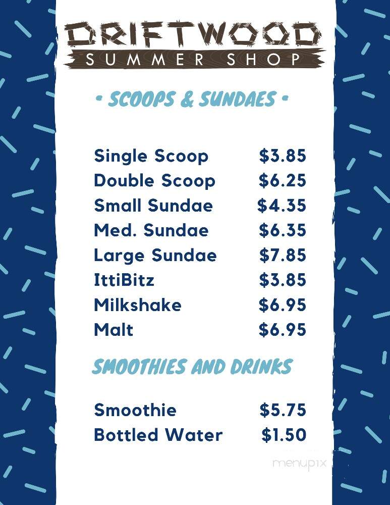 Driftwood - Dowagiac, MI menu_pic