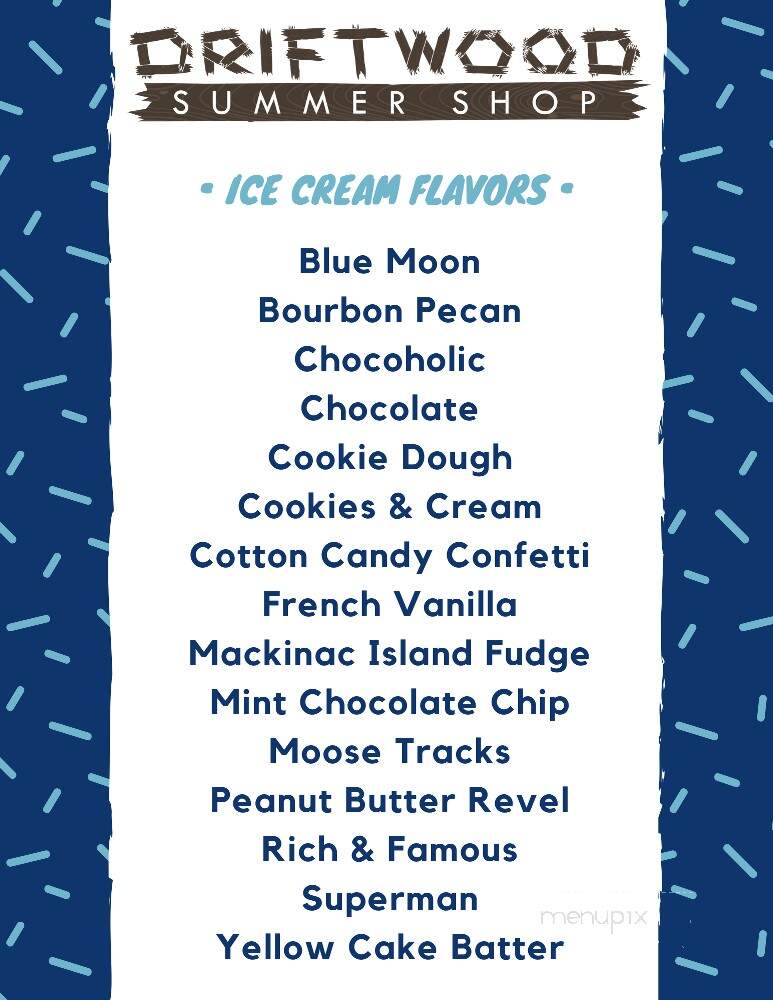 Driftwood - Dowagiac, MI menu_pic
