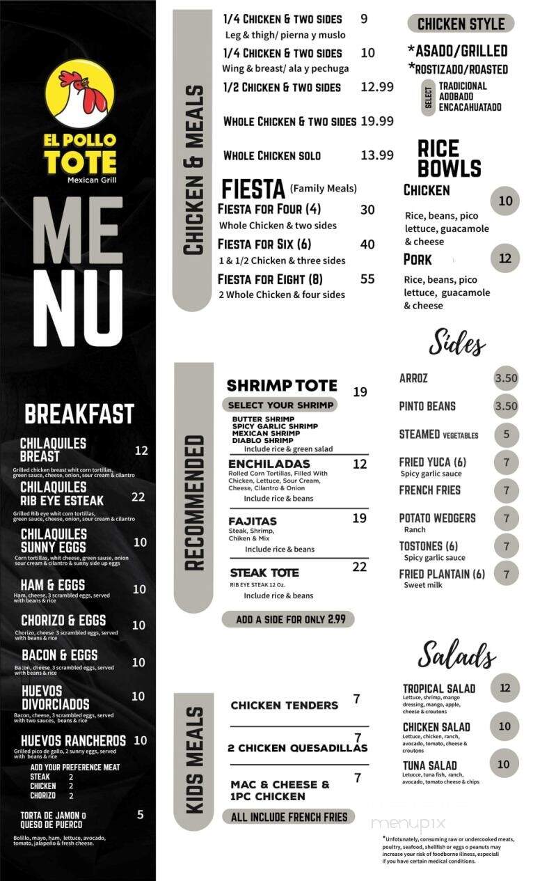 El Pollo Tote - Omaha, NE menu_pic