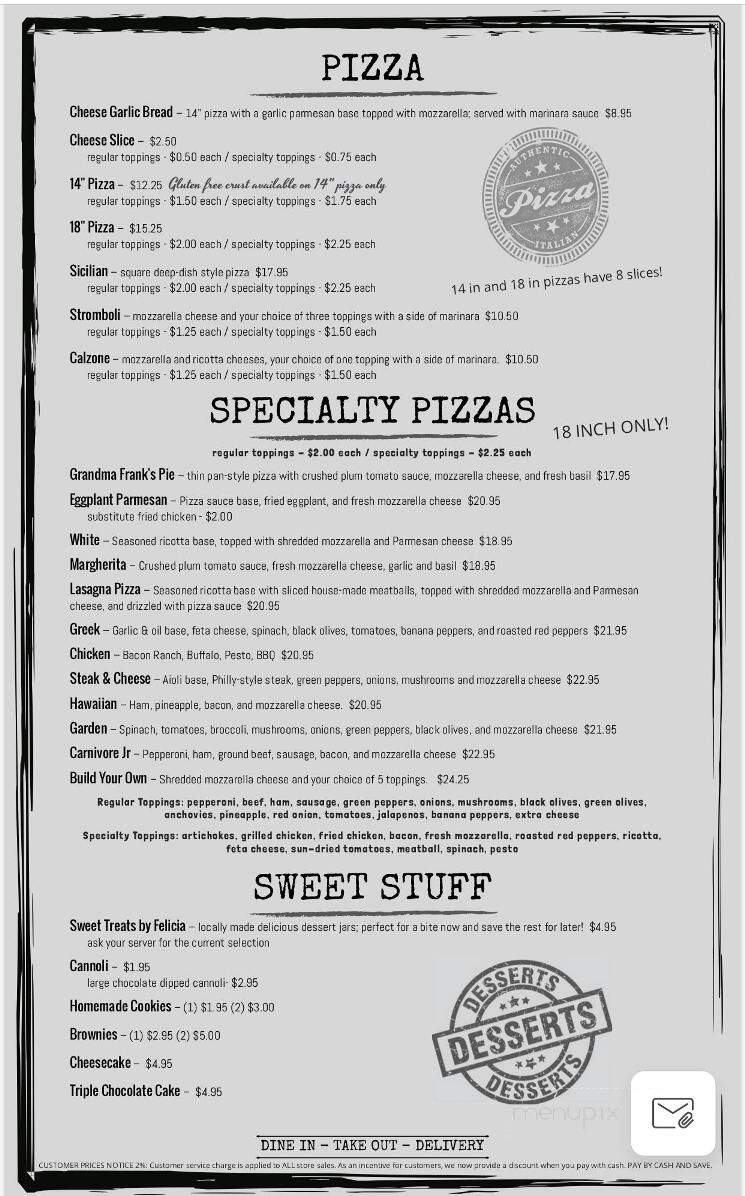 Franks Pizza and Eatery - Leland, NC menu_pic