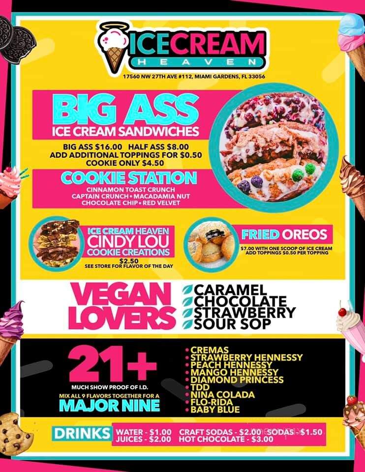 Ice Cream Heaven - Miami Gardens, FL menu_pic
