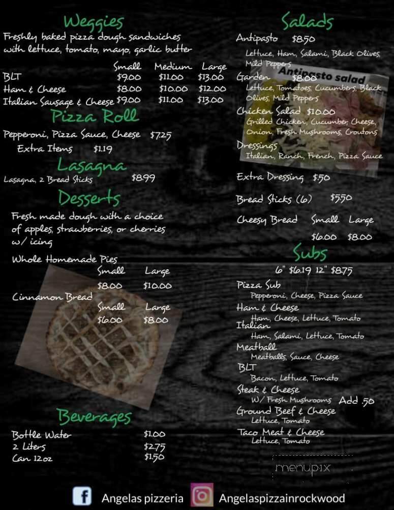 Angela's Pizzeria - Rockwood, MI menu_pic