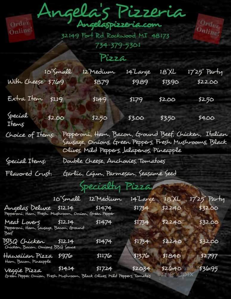Angela's Pizzeria - Rockwood, MI menu_pic