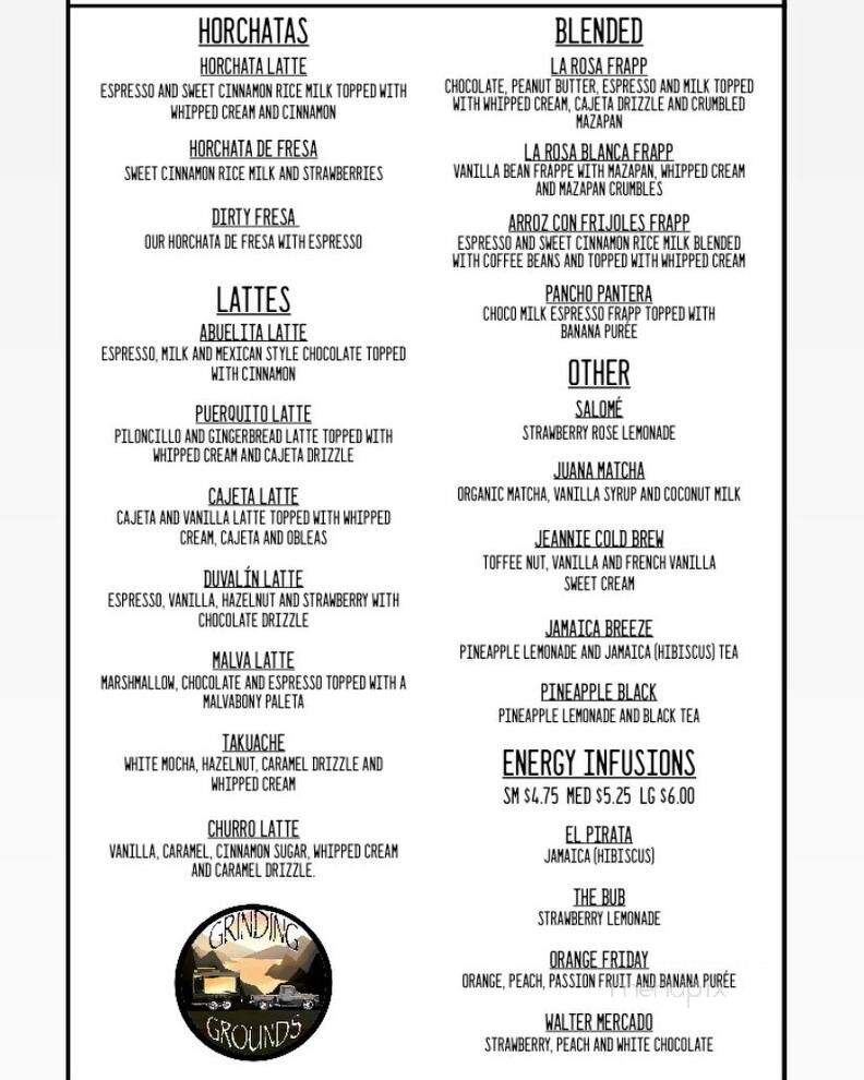Grinding Grounds - Stockton, CA menu_pic