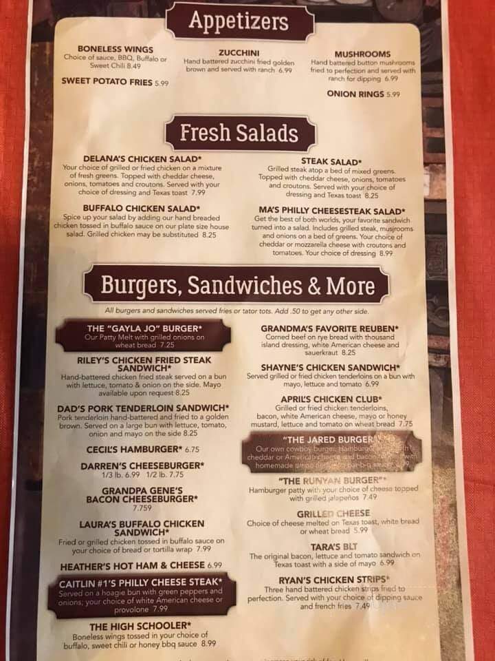 Ma's Cafe & Pizzeria - Miller, MO menu_pic