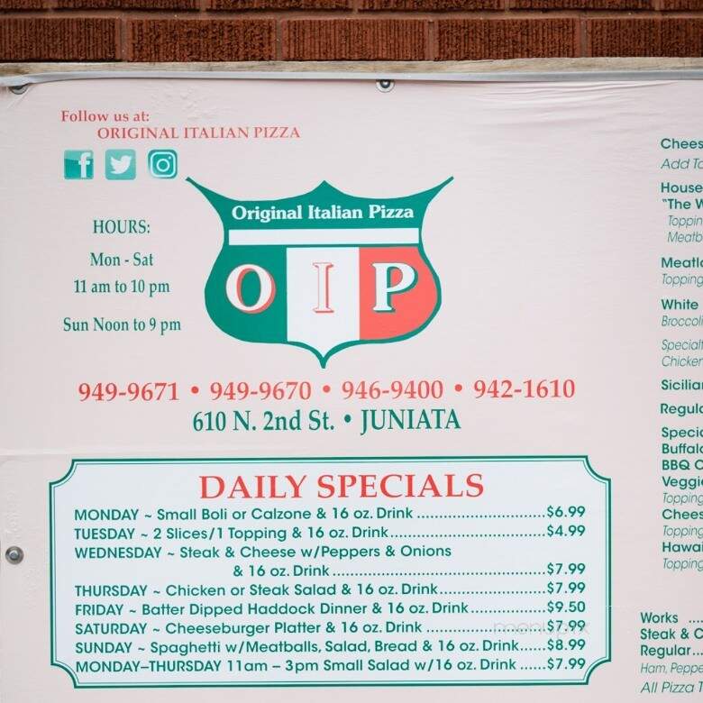 Oip Pizza - Altoona, PA menu_pic