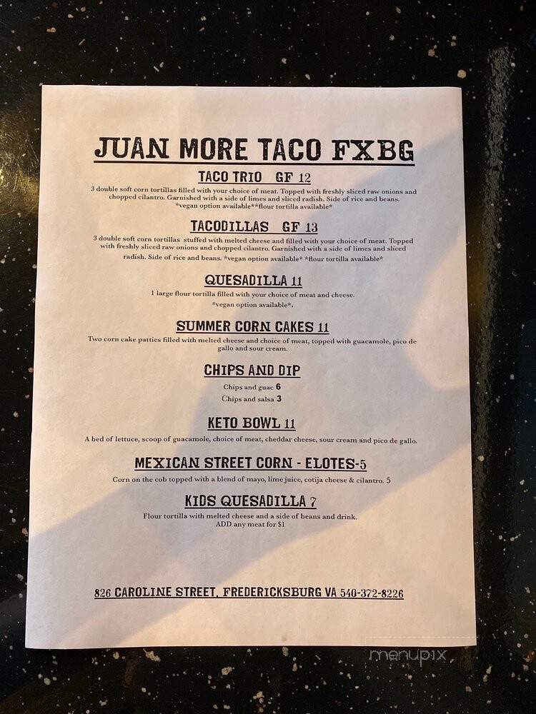 Juan More Taco #2 - Harlingen, TX menu_pic