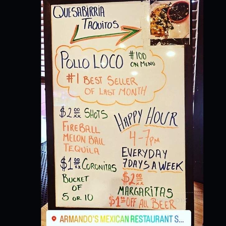 Armando's Mexican Restaurant - Saint George, SC menu_pic