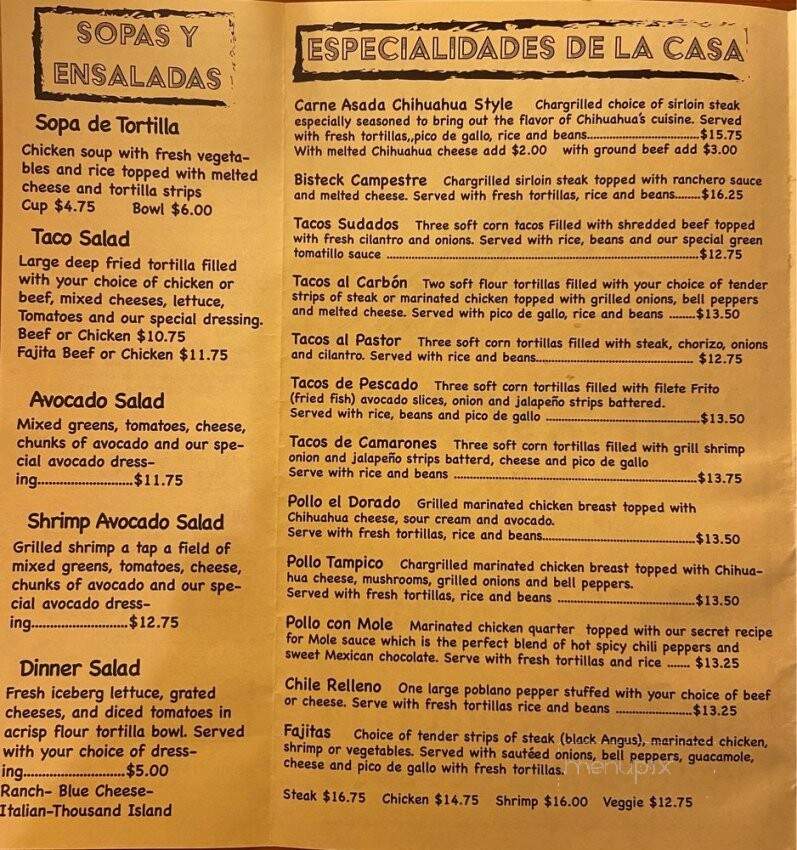 El Dorado Mexican Grill - Punta Gorda, FL menu_pic