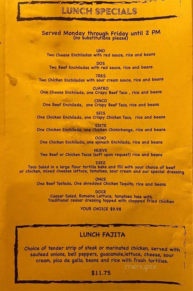 El Dorado Mexican Grill - Punta Gorda, FL menu_pic