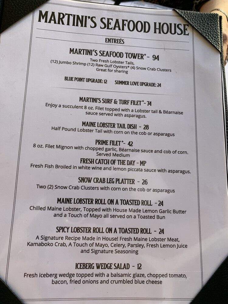 Martini's - Fredericksburg, TX menu_pic