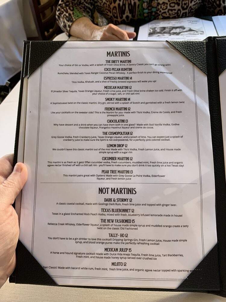 Martini's - Fredericksburg, TX menu_pic