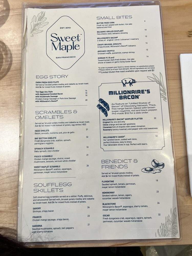 Sweet Maple - Palo Alto, CA menu_pic