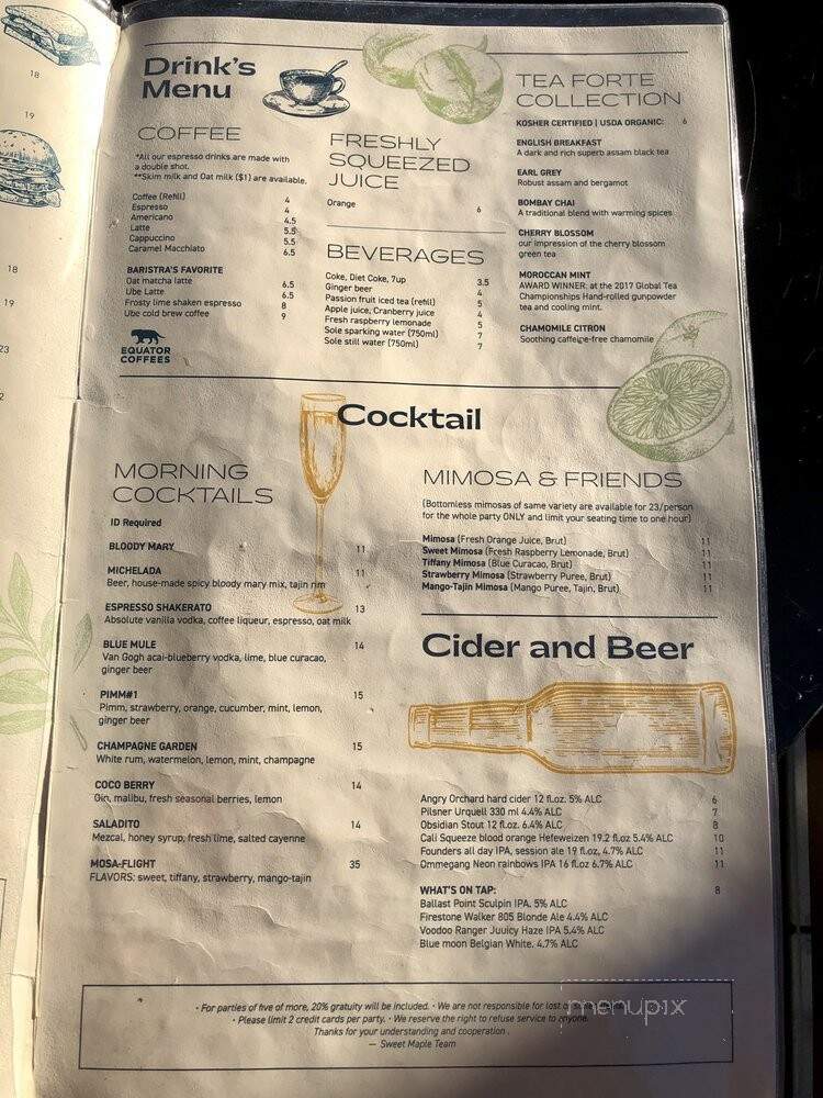 Sweet Maple - Palo Alto, CA menu_pic