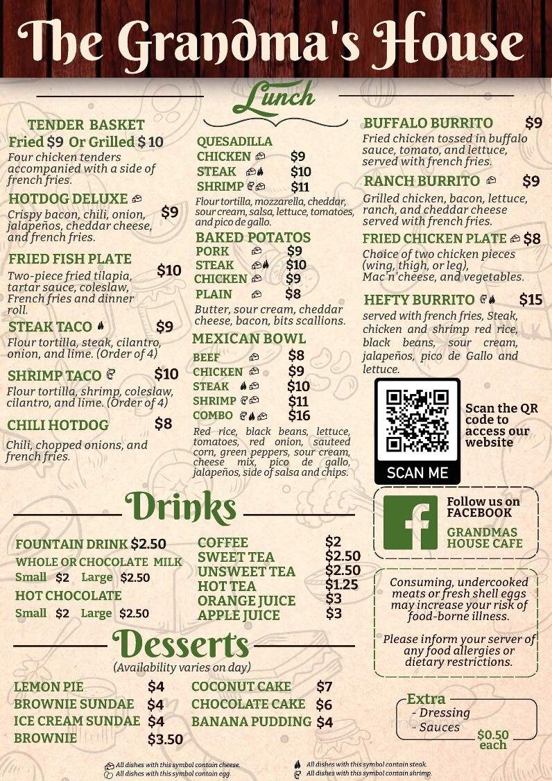 Grandmas House Cafe - Lancaster, SC menu_pic
