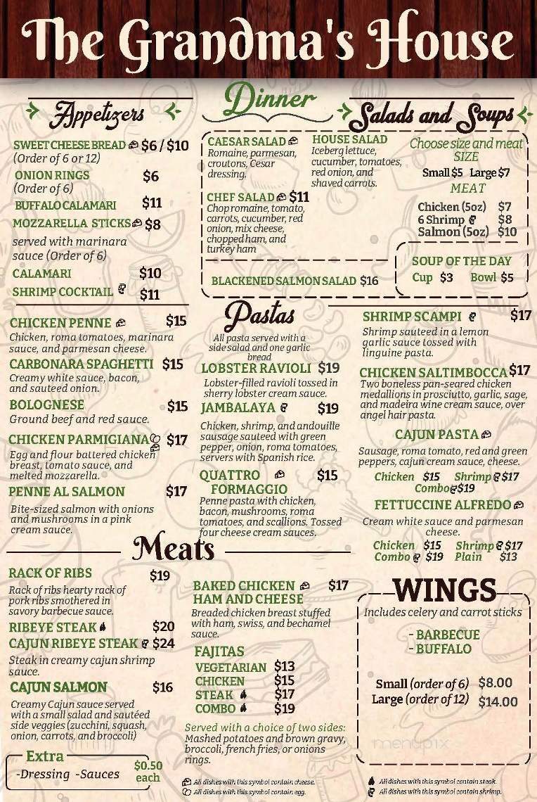 Grandmas House Cafe - Lancaster, SC menu_pic