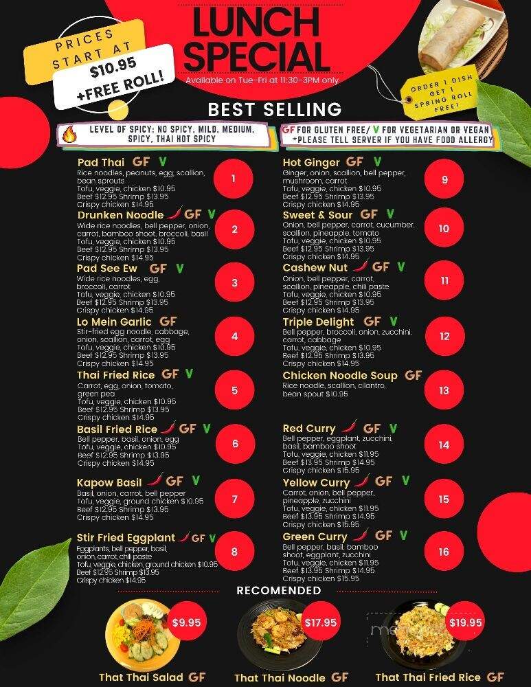 That Thai Restaurant - DeBary, FL menu_pic
