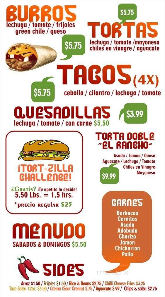 Carniceria Taqueria El Rancho - Brighton, CO menu_pic