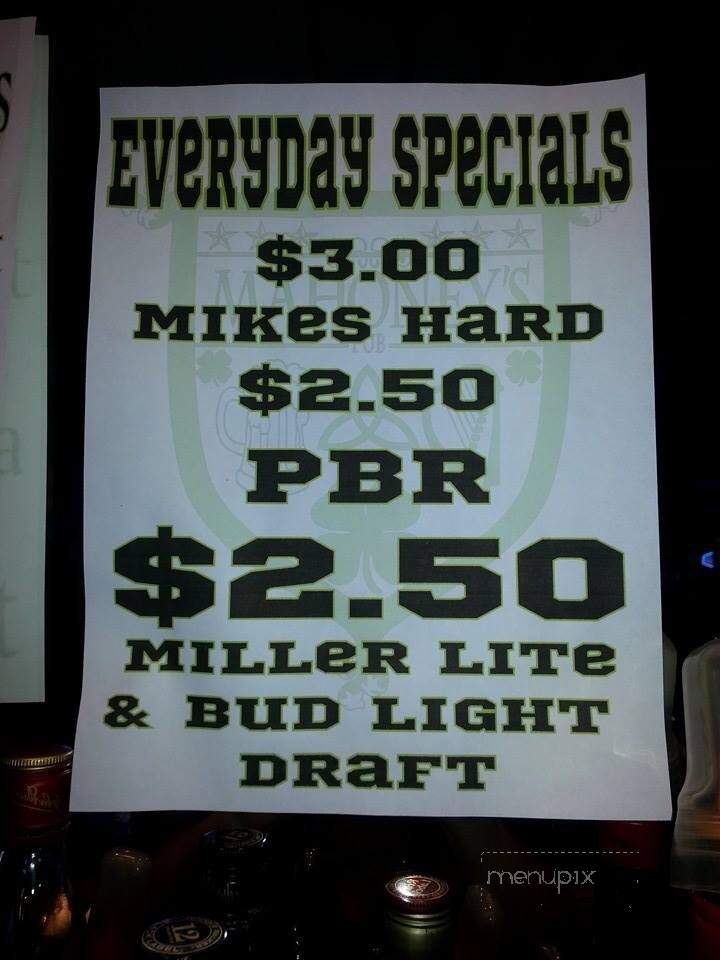 Mahoney's Pub - Villa Park, IL menu_pic