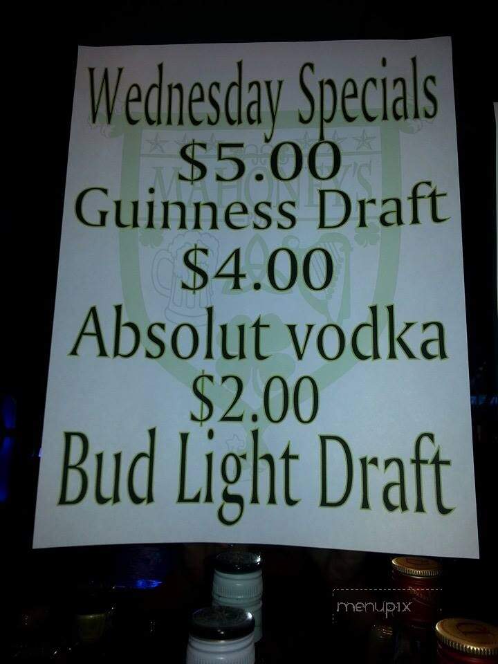 Mahoney's Pub - Villa Park, IL menu_pic