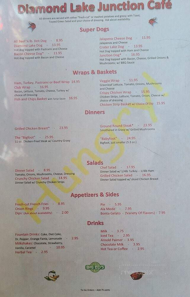 Diamond Lake Junction Cafe - Chemult, OR menu_pic