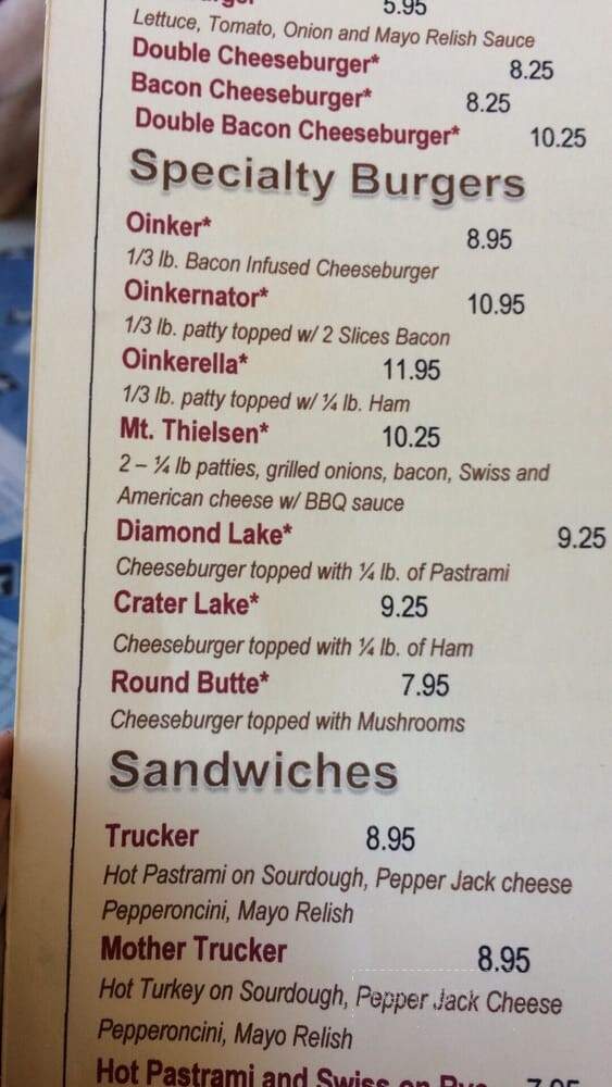 Diamond Lake Junction Cafe - Chemult, OR menu_pic