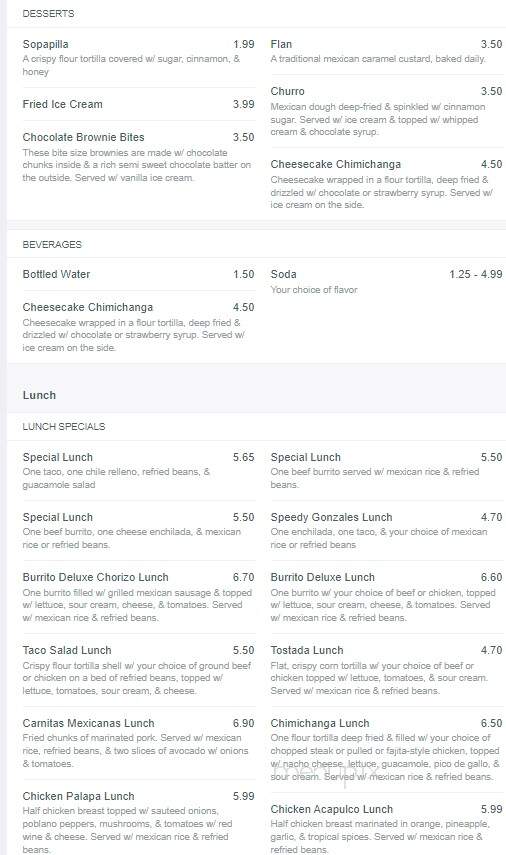 Mexico Lindo - Gainesville, FL menu_pic