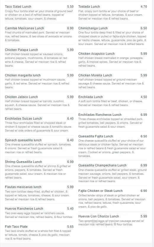 Mexico Lindo - Gainesville, FL menu_pic