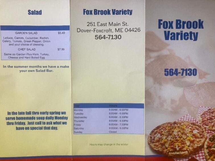 Fox Brook Food Fone - Dover Foxcroft, ME menu_pic
